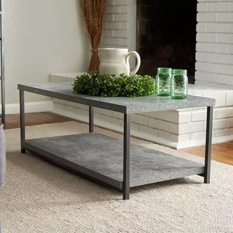 Table basse rectangulaire Jamestown avec étagère de rangement