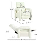 Fauteuil inclinable d'appoint rembourré avec dossier réglable de 31 po de largeur