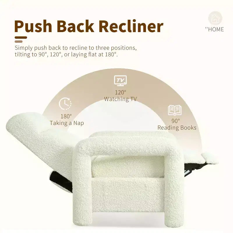 Fauteuil inclinable d'appoint rembourré avec dossier réglable de 31 po de largeur