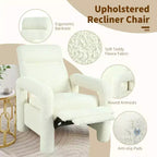 Fauteuil inclinable d'appoint rembourré avec dossier réglable de 31 po de largeur