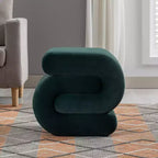 Repose-pieds ottoman 20W en velours en forme de S, repose-pieds d'appoint moderne