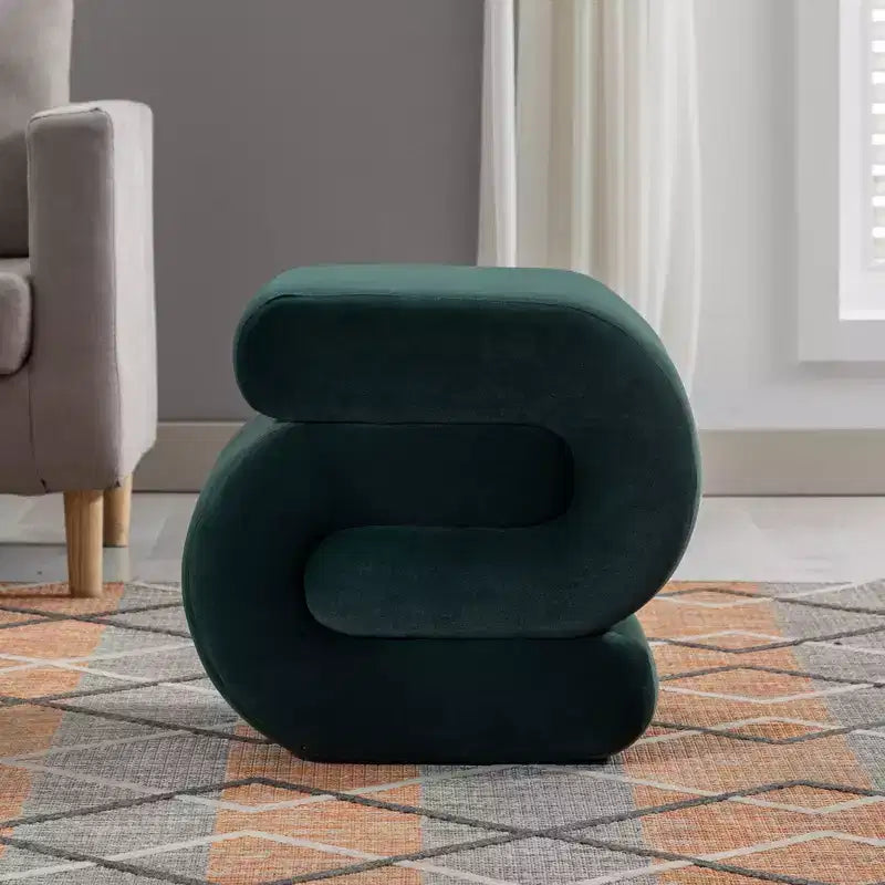 Repose-pieds ottoman 20W en velours en forme de S, repose-pieds d'appoint moderne