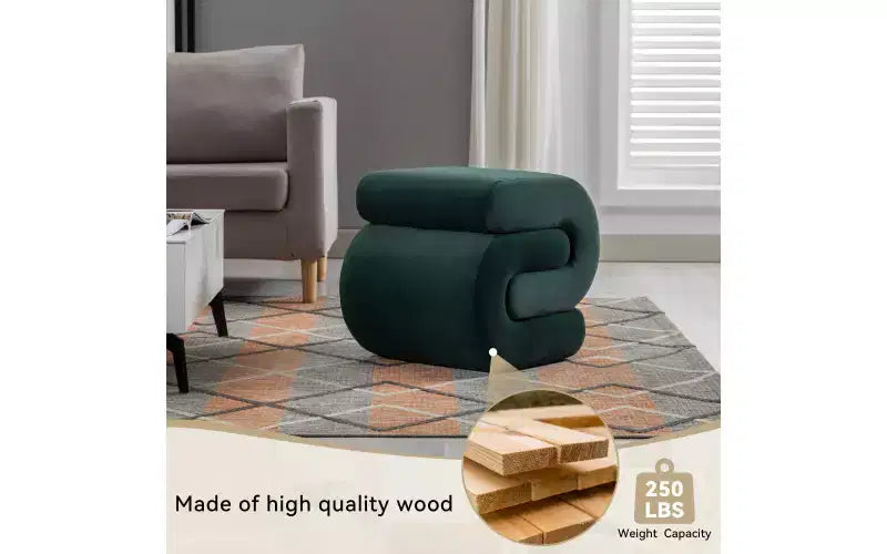 Repose-pieds ottoman 20W en velours en forme de S, repose-pieds d'appoint moderne