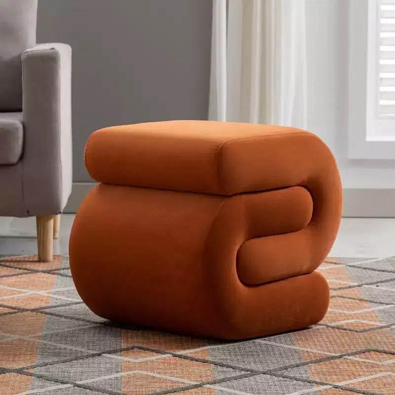 Repose-pieds ottoman 20W en velours en forme de S, repose-pieds d'appoint moderne