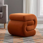 Repose-pieds ottoman 20W en velours en forme de S, repose-pieds d'appoint moderne