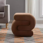 Repose-pieds ottoman 20W en velours en forme de S, repose-pieds d'appoint moderne
