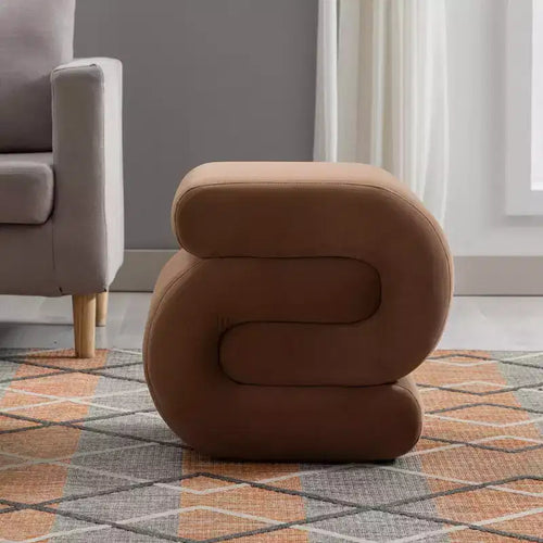 Repose-pieds ottoman 20W en velours en forme de S, repose-pieds d'appoint moderne