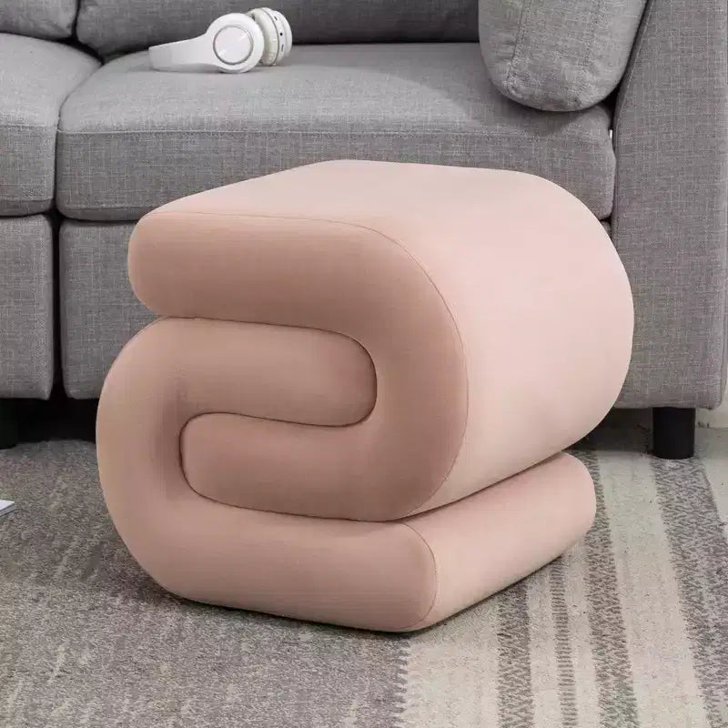 Repose-pieds ottoman 20W en velours en forme de S, repose-pieds d'appoint moderne