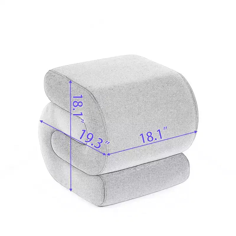 Repose-pieds ottoman 20W en velours en forme de S, repose-pieds d'appoint moderne