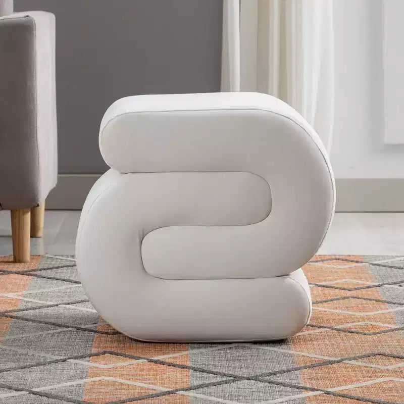Repose-pieds ottoman 20W en velours en forme de S, repose-pieds d'appoint moderne