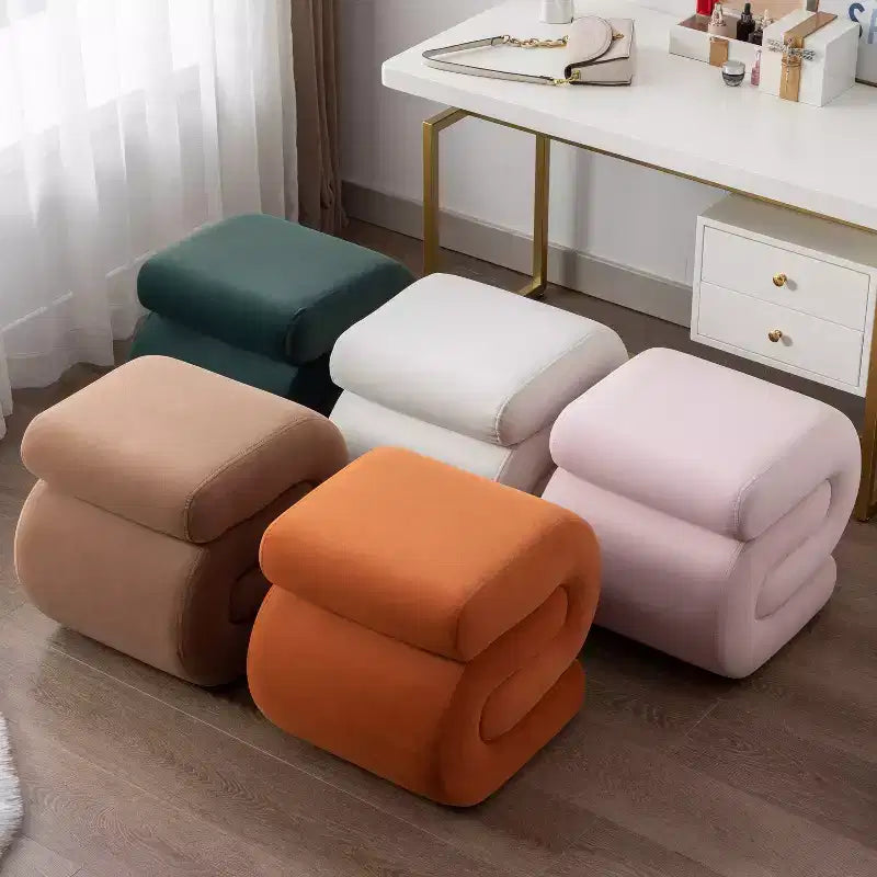 Repose-pieds ottoman 20W en velours en forme de S, repose-pieds d'appoint moderne