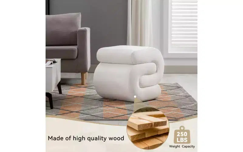 Repose-pieds ottoman 20W en velours en forme de S, repose-pieds d'appoint moderne