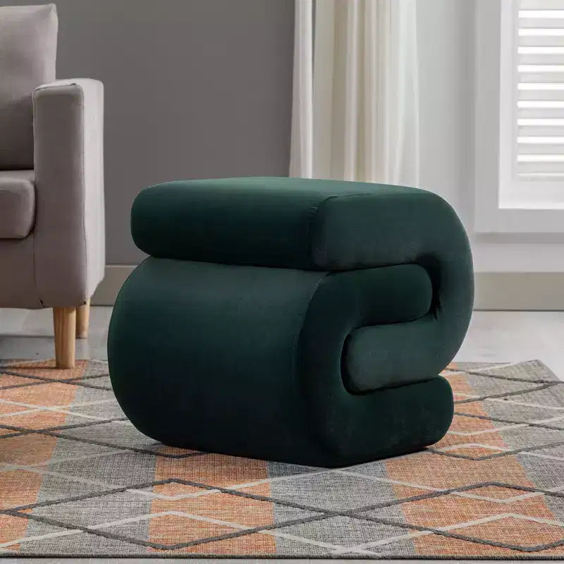 Repose-pieds ottoman 20W en velours en forme de S, repose-pieds d'appoint moderne