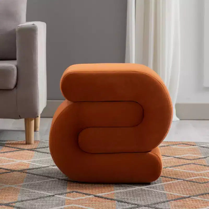 Repose-pieds ottoman 20W en velours en forme de S, repose-pieds d'appoint moderne