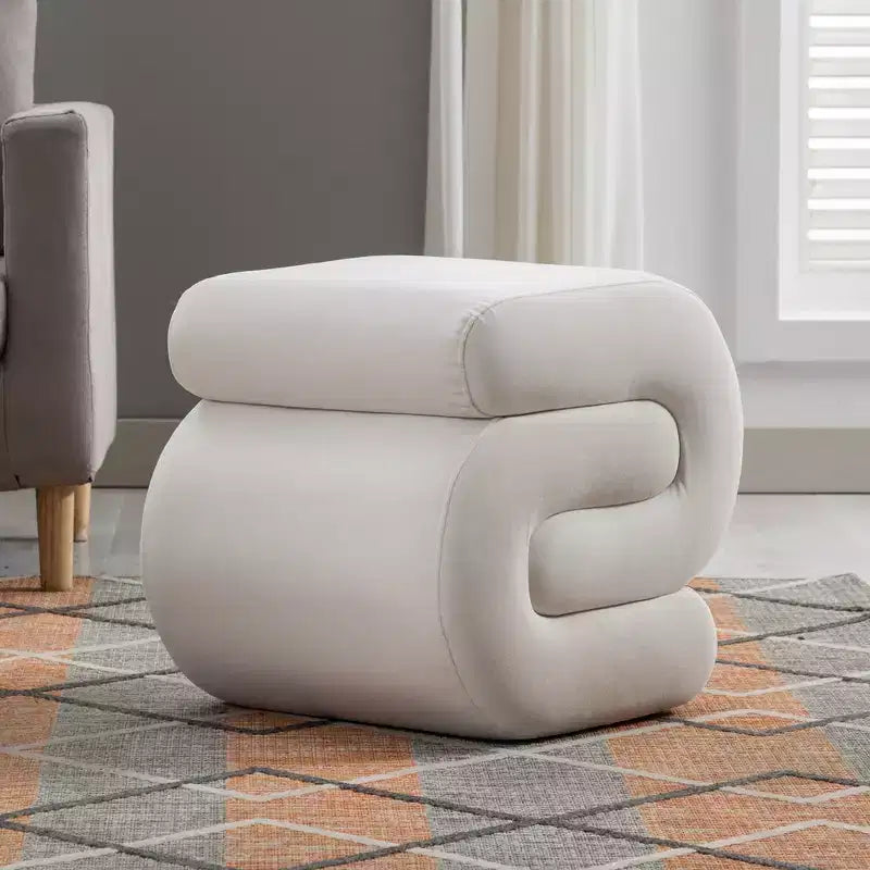 Repose-pieds ottoman 20W en velours en forme de S, repose-pieds d'appoint moderne