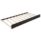 Lit plateforme de rangement Queen avec 2 tiroirs, lit gigogne T-XL et tête de lit rembourrée en PU, blanc/noyer