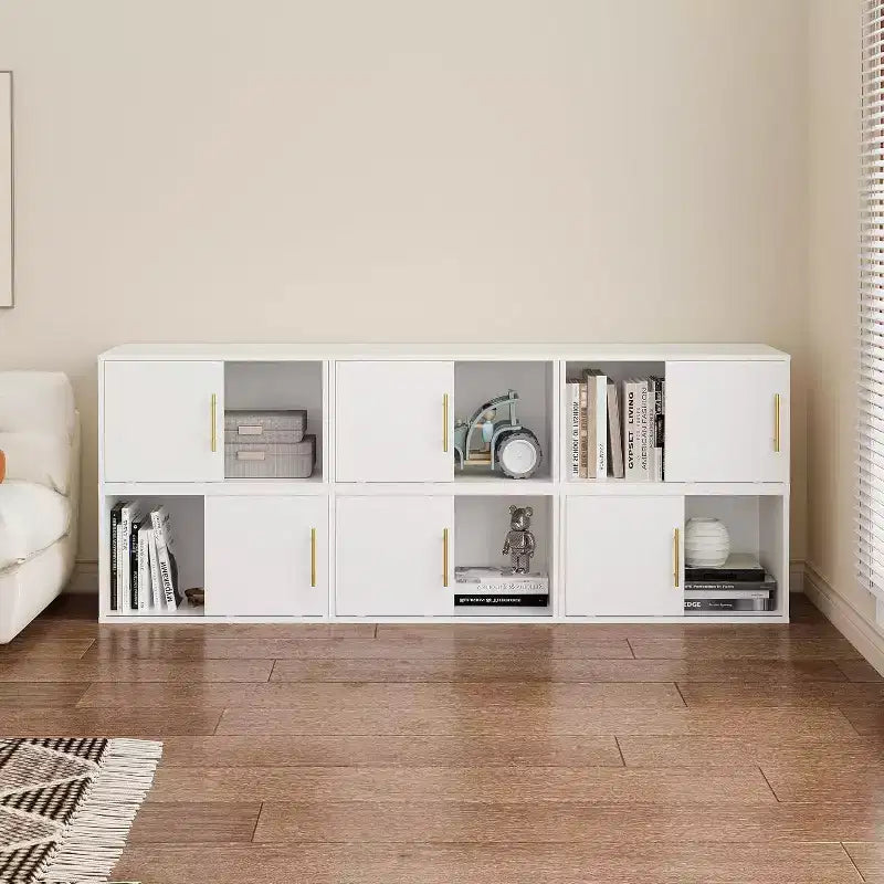 Organisateur de rangement cube avec porte coulissante, étagère empilable et système de casiers modulaires