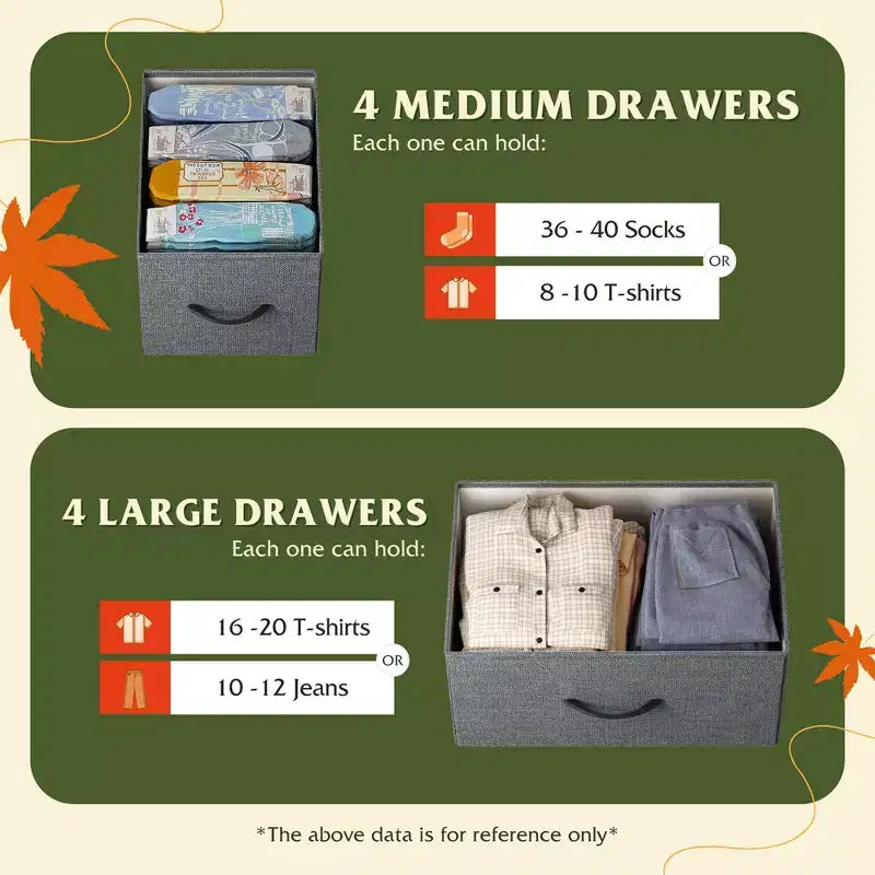 Commode large en tissu à 8 tiroirs, meuble de rangement pour chambre, placard et entrée