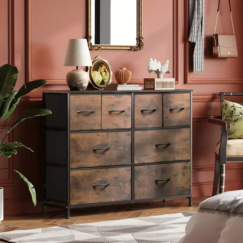 Commode large en tissu à 8 tiroirs, meuble de rangement pour chambre, placard et entrée