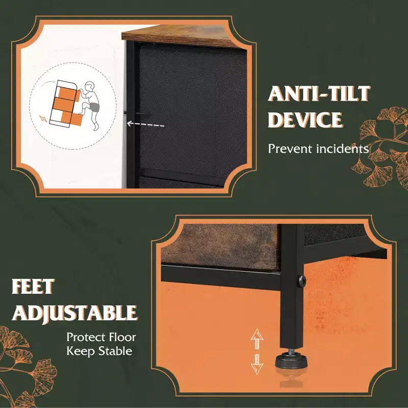 Commode large en tissu à 8 tiroirs, meuble de rangement pour chambre, placard et entrée