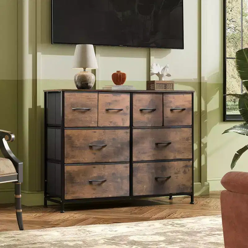 Commode large en tissu à 8 tiroirs, meuble de rangement pour chambre, placard et entrée