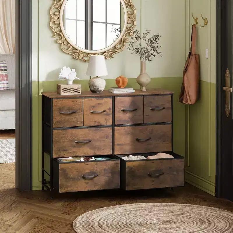 Commode large en tissu à 8 tiroirs, meuble de rangement pour chambre, placard et entrée