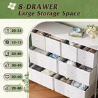 Commode large en tissu à 8 tiroirs, meuble de rangement pour chambre, placard et entrée