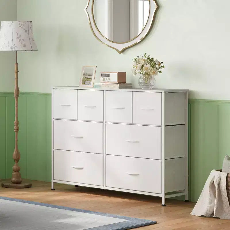 Commode large en tissu à 8 tiroirs, meuble de rangement pour chambre, placard et entrée