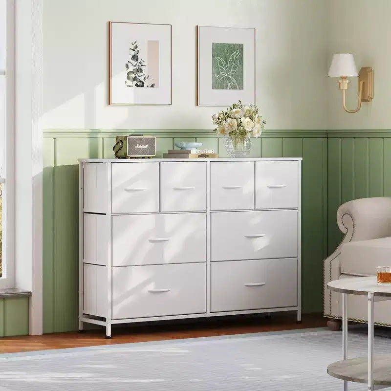 Commode large en tissu à 8 tiroirs, meuble de rangement pour chambre, placard et entrée