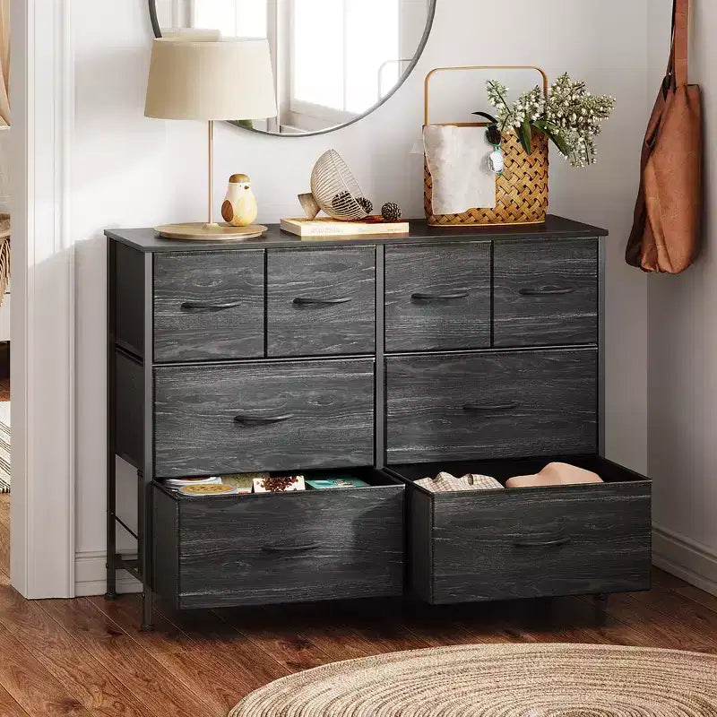 Commode large en tissu à 8 tiroirs, meuble de rangement pour chambre, placard et entrée