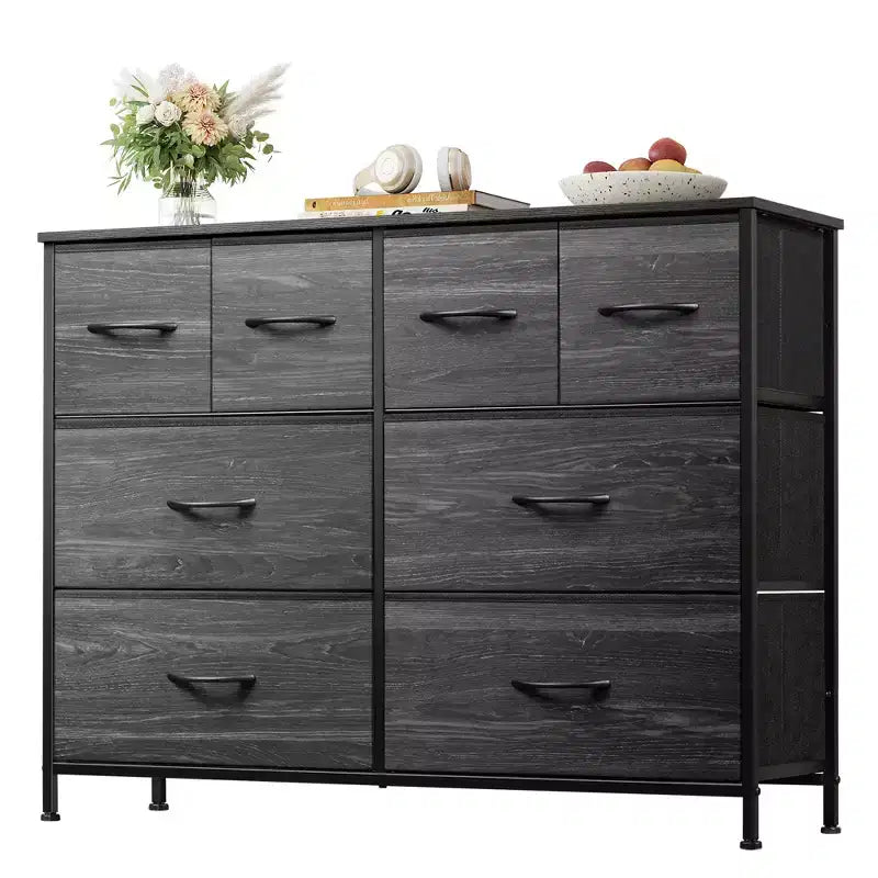 Commode large en tissu à 8 tiroirs, meuble de rangement pour chambre, placard et entrée