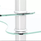 Table basse ovale en verre, table d'appoint moderne pour salon, plateau transparent/noir