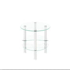 Table basse ovale en verre, table d'appoint moderne pour salon, plateau transparent/noir