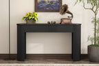 Clihome Entryway Table with Fluted Design, Modern Console Table with Storage, Oval Top and 2 Drawers for Entryway and Living Room