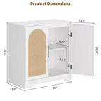 Buffet bahut moderne avec 2 portes en rotin, console de rangement pour salon