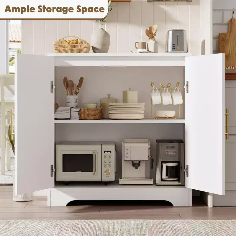Buffet bahut moderne avec 2 portes en rotin, console de rangement pour salon