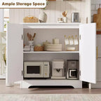 Buffet bahut moderne avec 2 portes en rotin, console de rangement pour salon