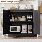 Buffet bahut moderne avec 2 portes en rotin, console de rangement pour salon