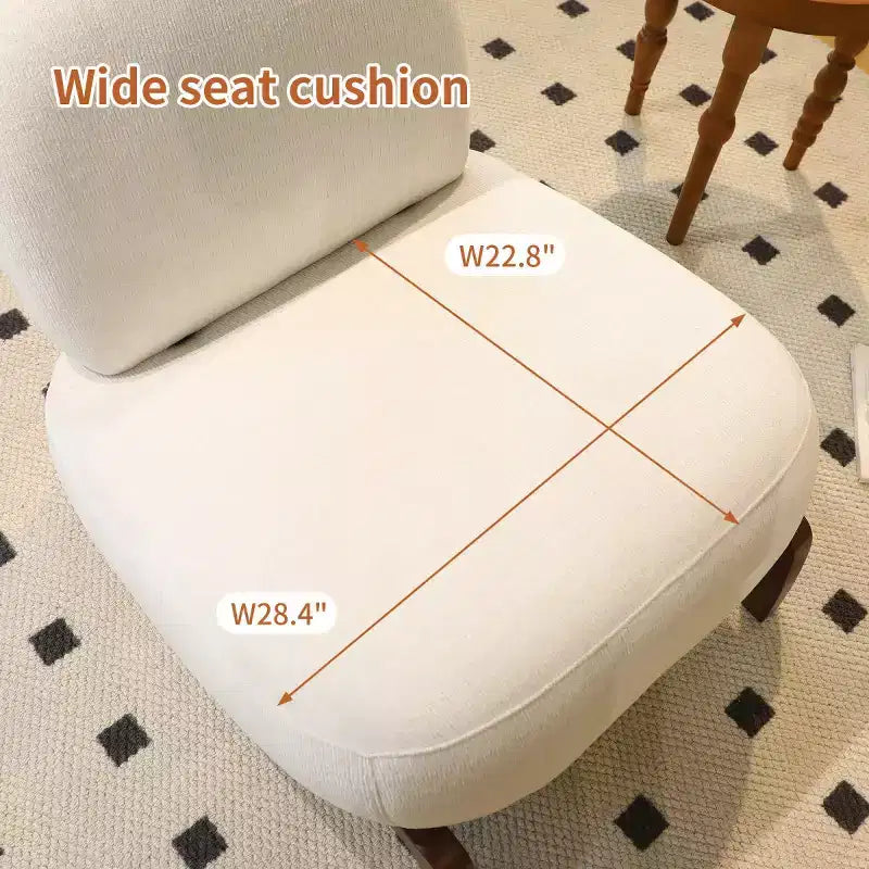 Fauteuil de lecture moderne et mignon sans accoudoirs pour salon, chambre ou balcon