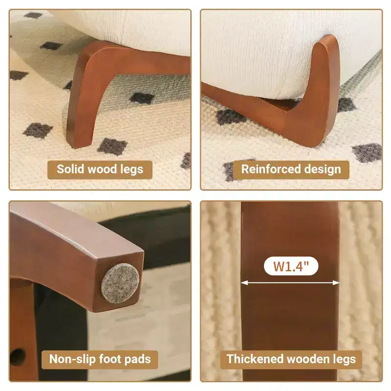 Fauteuil de lecture moderne et mignon sans accoudoirs pour salon, chambre ou balcon