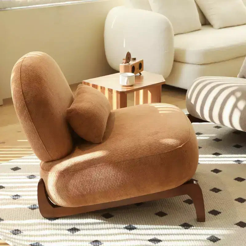 Fauteuil de lecture moderne et mignon sans accoudoirs pour salon, chambre ou balcon