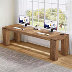 Bureau deux personnes de 86 pouces, poste de travail double moderne pour ordinateur de bureau à domicile