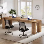 Bureau deux personnes de 86 pouces, poste de travail double moderne pour ordinateur de bureau à domicile