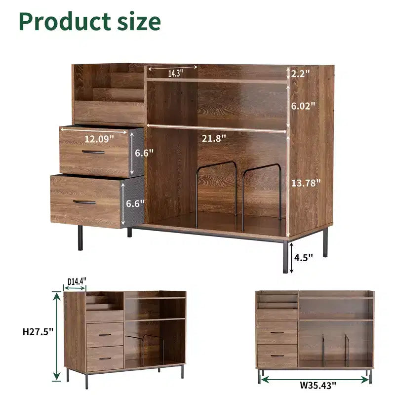 Meuble de rangement pour disques de style médiéval moderne avec tiroirs, peut contenir plus de 500 albums, armoire audio en bois et métal
