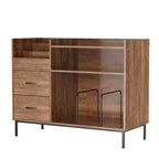 Meuble de rangement pour disques de style médiéval moderne avec tiroirs, peut contenir plus de 500 albums, armoire audio en bois et métal