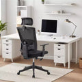 Fauteuil de bureau ergonomique noir en maille avec support lombaire réglable pour la maison et le bureau