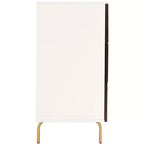Commode 6 tiroirs, Fini Noyer/Blanc, Rangement moderne pour chambre à coucher