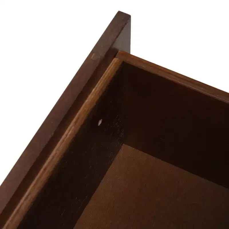 Commode 6 tiroirs, Fini Noyer/Blanc, Rangement moderne pour chambre à coucher
