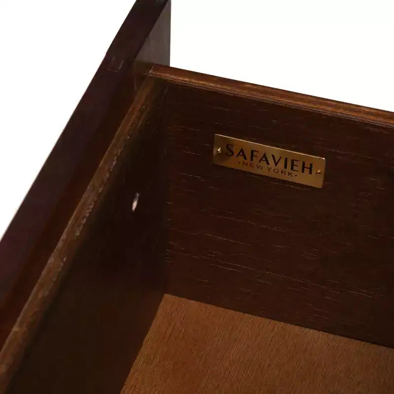 Commode 6 tiroirs, Fini Noyer/Blanc, Rangement moderne pour chambre à coucher