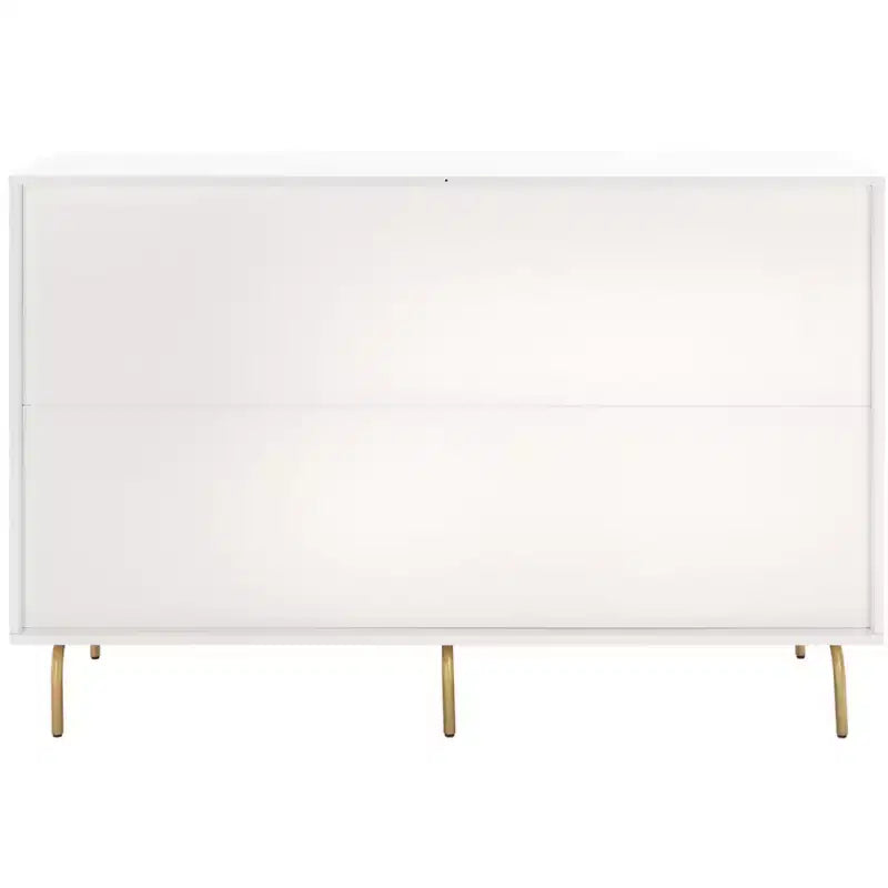 Commode 6 tiroirs, Fini Noyer/Blanc, Rangement moderne pour chambre à coucher